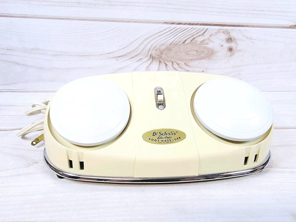 Vintage 1970s Dr. Scholl’s Electric Foot Massager Retro Model 411 Cream Tested